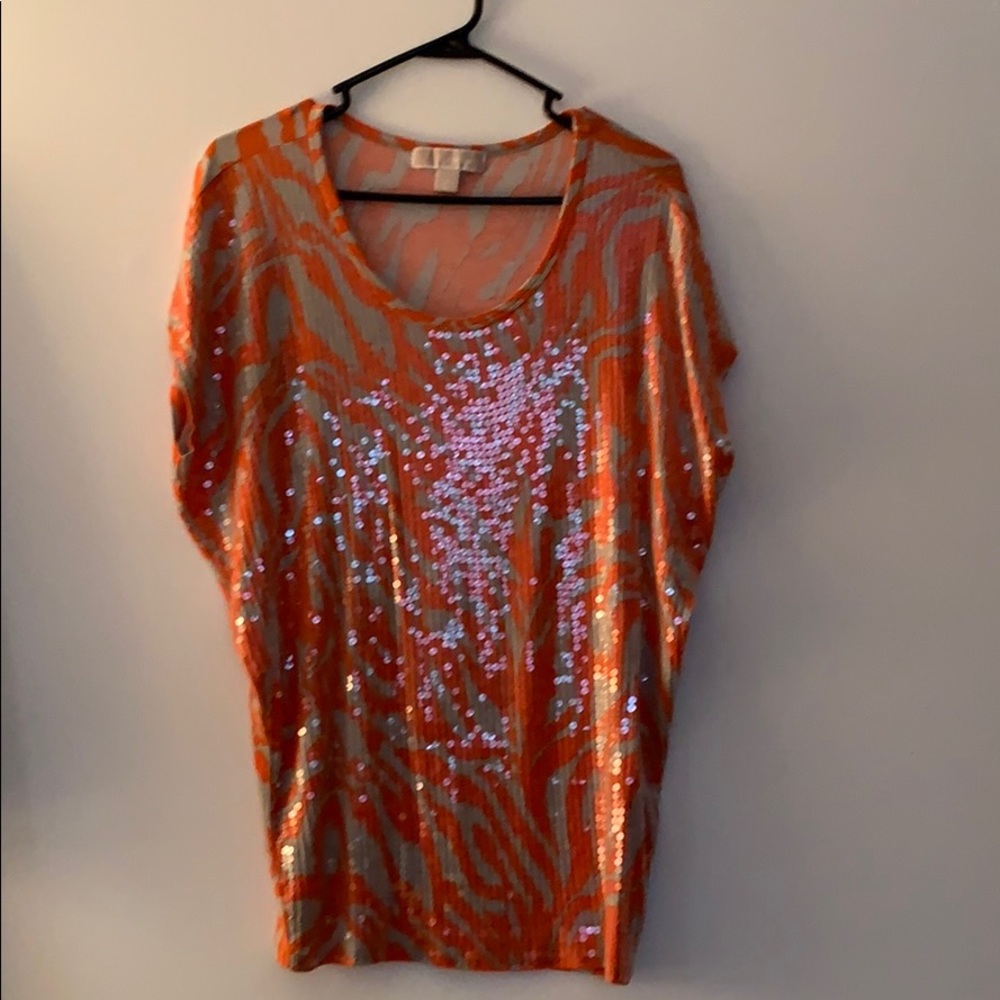 Short sleeve zebra top